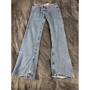 Vintage Calvin Klein Bootleg Jeans Double Stone Wash Made in USA Blue Size 11